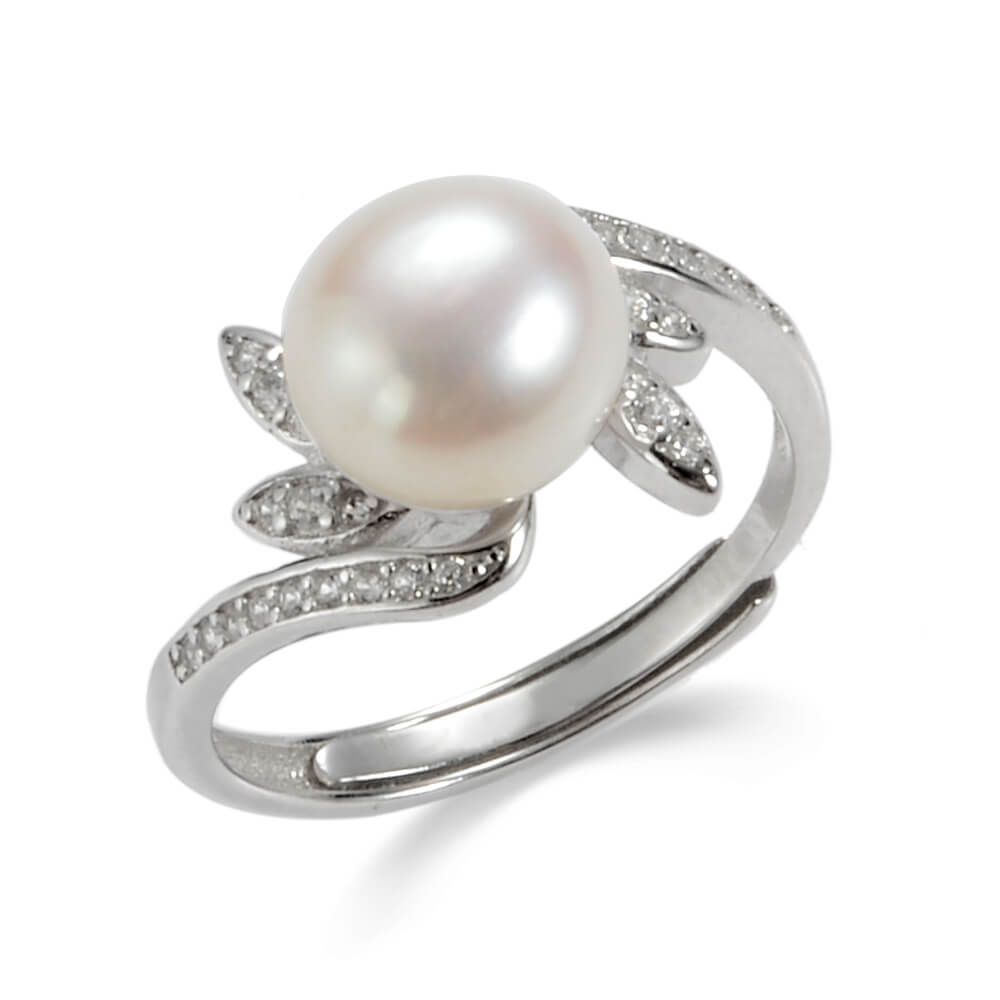 5-6mm Cluster Pearl Beads Adjustable Ring #7-#9 Send By Random Christmas GIft 
