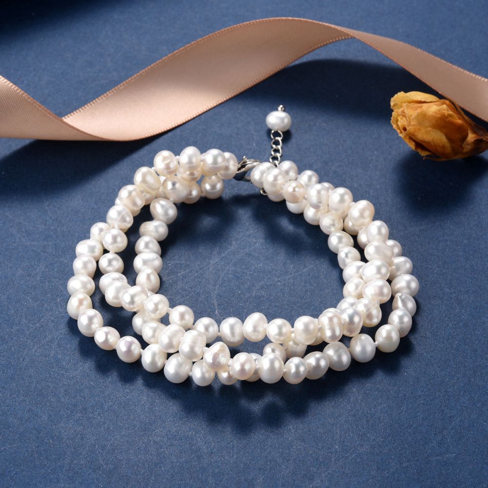 8-9mm Cultured Pearl Jewelry Set: Bracelet, Necklace and Drop Earrings with  Sterling Silver. 18