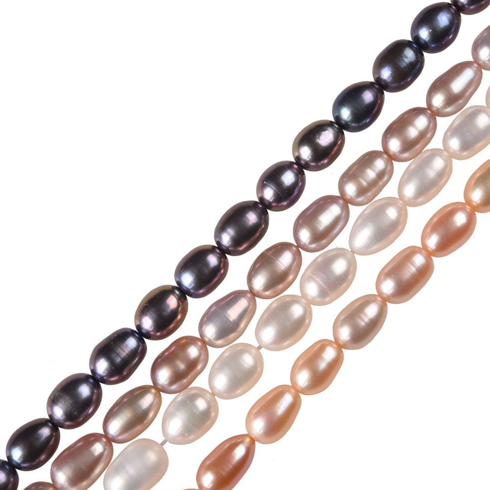 15.5" Cultured Fresh Water Pearl Beads Rice 3-4x6-7mm PEACH *FREE SHIPPING 