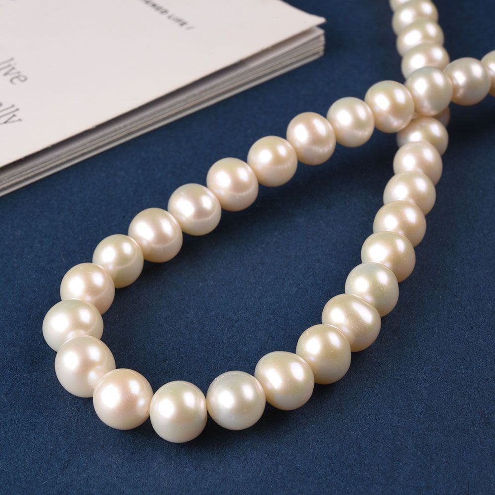 Jewelry Making Natural Nearly Round Freshwater Pearl Beads Strand 15" 8-9mm 