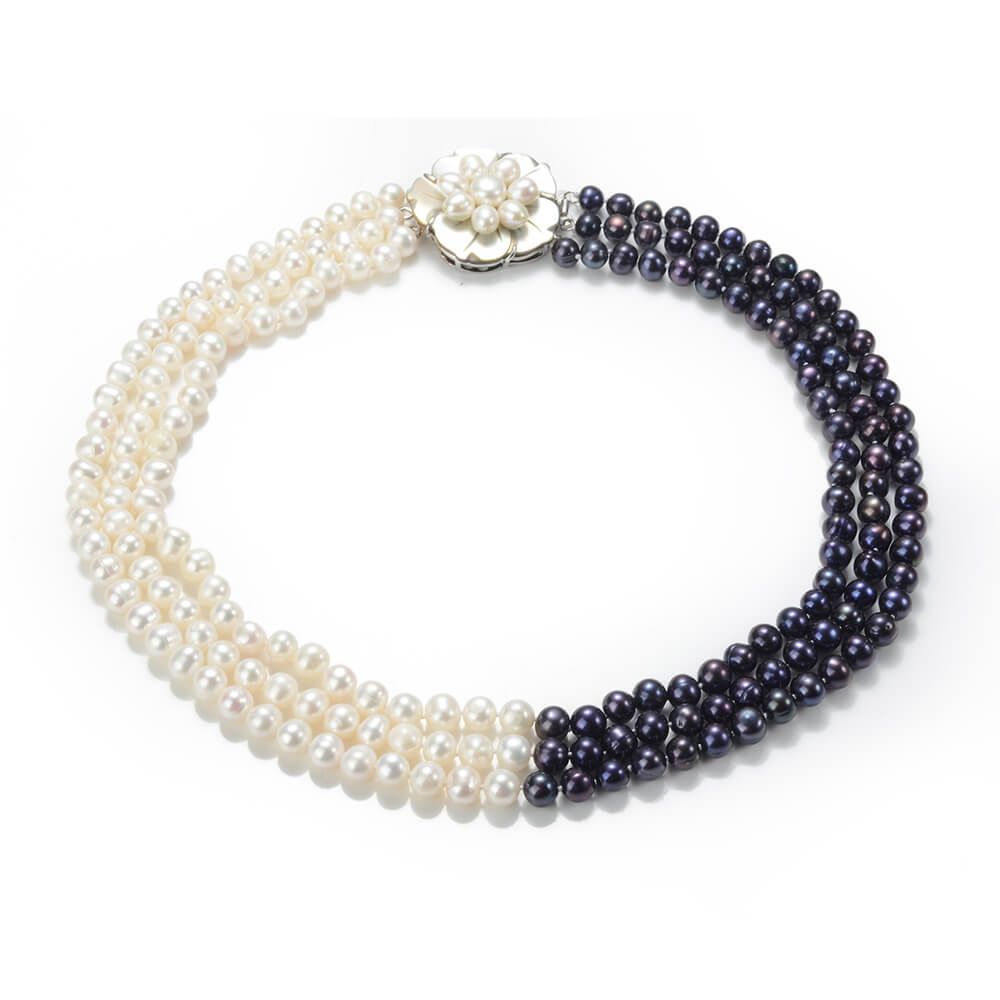 YYGEM 3 Strands 7-8mm Cultured White round freshwater Pearl Bracelet  Handmade Ladies Wedding Vintage Jewelry Exquisite Gift - AliExpress