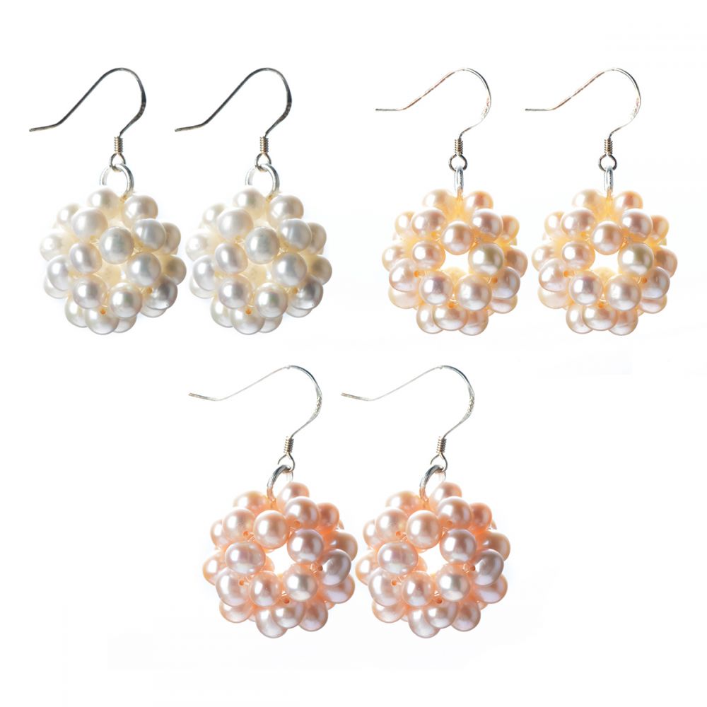 Pearl Cluster Earrings | 0.14ctw | – 100 Ways