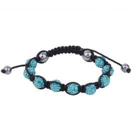 Popular 10mm Blue Discoball Beads Adjustable Bracelet Nylon Cord ...