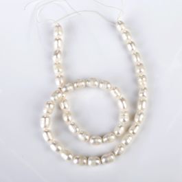 6-7mm White Rice Pearl Loose Beads Strand for DIY Jewelry Accessory