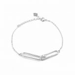 Zircon 925 sterling silver chain bracelet with blank base for pearl jewelry mounting/finding