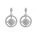 Simple Round Design Earring Settings 925 Sterling Silver Zircon DIY Pearl Jewelry Findings