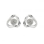 Chic Earring Finding 925 Sterling Silver Pearl Ear Stud Settings with Pearl Base for Girls DIY