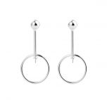 Circle Drop Earring Mounting 925 Sterling Silver Jewelry Finding for DIY