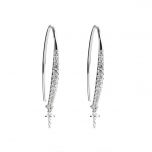 Zircon Earwire 925 Silver Hook Earring Mountings for Drop Pearls