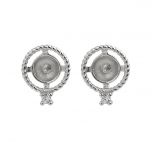Delicate Twisted Ear Studs 925 Sterling Silver Pearl Earring Setting for DIY