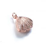 Rose Gold 925 Silver Shell-shaped Pendant Findings DIY Jewelry 9PM144