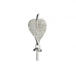 Zircons Heart Fashion Design 925 Silver Pendant Mountings Pearl Drop Blank Base Silver Color