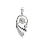 DIY accessories 925 sterling silver zircon necklace pendant women girls mountings