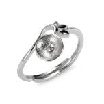 Sterling Silver Adjustable Solitaire Pearl Ring Mounting for DIY Jewelry Making