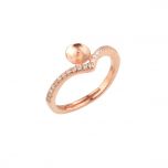 Adjustable 925 Sterling Silver Zircons Jewelry Findings Ring Setting for Pearls Rose Gold