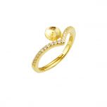 Fashionable Woman Simple 925 Silver Adjustable Ring Cute Girl Jewelry Gift Gold color