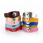 PU Leather Snap Jewelry Bracelet Fit 18mm Snap Button Charms