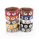 Chunk Interchangeable Snap PU Leather Bracelet Jewelry Fit 18mm/20mm Snap Buttons