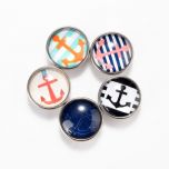 18mm Alloy Snap Button Charms Anchors Fits Ginger Snaps Jewelry