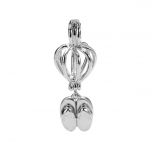Hollow Heart Shape Wish Pearl Oyster Gift Cage Flip-Flop Sandle Charms Pendant