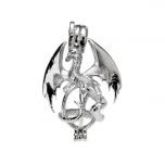 Unique Winged Dragon Shape Cage Pendant Fashion Gem Beads Locket Charms