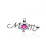 Love Mom Pearl Beads Cage Locket Pendant Jewelry Making for Mother's Day Gift
