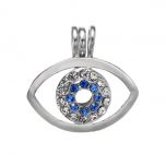 Blue Eye Design Pearl Cage Locket Pendant Charms for Women DIY Jewelry Making
