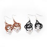 Single White Pearl Leather Earrings Friendship Knot Jewelry Gift for Women Girls