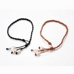 Braided Leather Pearl Anklet Bohemian Ankle Bracelet Beach Jewelry