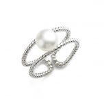7.5-8 mm Freshwater Pearls 925 Silver Twisted Ring Wedding Bands