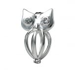 Lovely Owl Cage 925 Sterling Silver Love Wish Pearl Pendant for Women