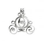  Carriage Cage 925 Sterling Silver Love Wish Pearl Pendant