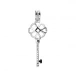 Knot Key Cage 925 Sterling Silver Love Wish Pearl Pendant 