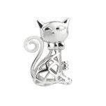 Unique Cute Cat Cage 925 Sterling Silver Love Wish Pearl Pendant for Girls