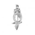 Special Design Owl Cage 925 Sterling Silver Zircon Love Wish Pearl Pendant