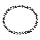 AA Grade Round Black Tahitian Pearl Bead Strand Necklace 17 inch