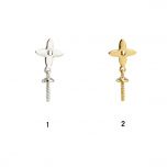 18K Gold Cute Cross Shape Pearl Pendants Findings for Jewelry Making TPK16B