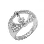 Popular 1 Piece 925 Silver Adjustable Pearl Ring Mounting/Fitting/Accessories without pearl
