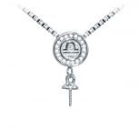 Simple Libra Constellation Symbol 925 Sterling Silver Pearl necklace pendant DIY accessories 