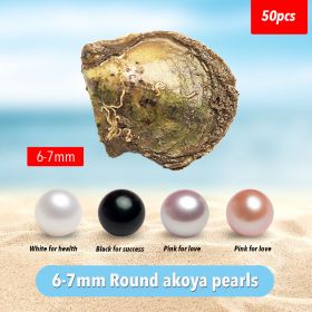 50PC Akoya Oysters with Pearls Wholesale Saltwater Akoya Oysters Bulk Mixed Colors 6-7mm Round Pearl