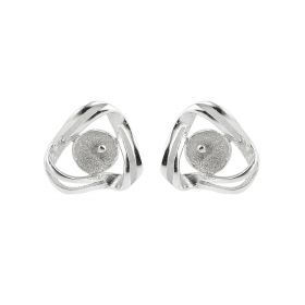 Chic Earring Finding 925 Sterling Silver Pearl Ear Stud Settings with Pearl Base for Girls DIY