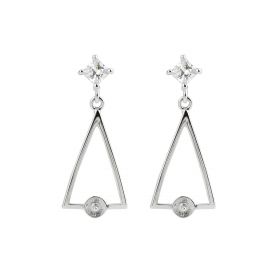 Fashion Jewelry Triangle Earrings DIY Jewelry Findings 925 Silver Semi Mount