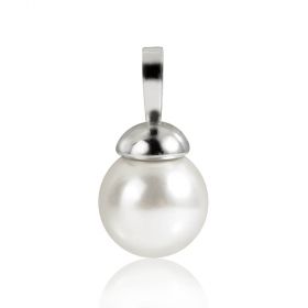 10mm White Shell Pearl Sterling Silver Simple Pendant