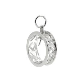 Fashion Circle Hollow Design 925 Sterling Silver Pendant Settings for Dangle Pearl