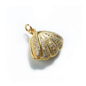 925 Silver Shell-shaped Pendant Findings Gold DIY Jewelry 9PM143