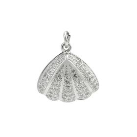 925 Silver Fancy Designed Shell-shaped Pendant Fittings 9PM147