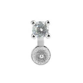 Tiny Charm 925 Silver Zircon Pendant Bail Jewelry Findings/Mounts 9PM21