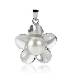 Freshwater Pearl Flower Pendant 925 Sterling Silver Charms