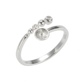 Sterling Silver Bypass Style Ring Blanks Pearl Mounting for Women DIY Jewelry