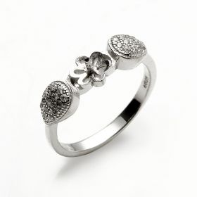 925 Silver Clear CZ Ring Mounting Jewelry Findings 9RM48